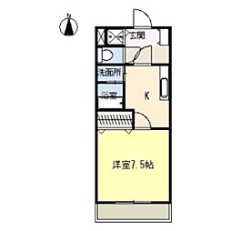 サンシティ栄生 1Kの間取図画像