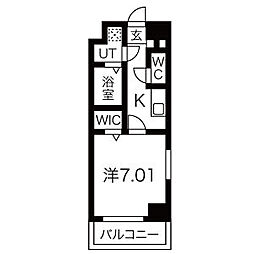 プレイズシード桜山 1Kの間取図画像