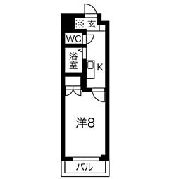 第2メゾン1 1Kの間取図画像