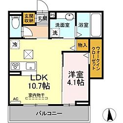 ラウレア 1LDKの間取図画像
