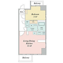 レジディア久屋大通2 1LDKの間取図画像
