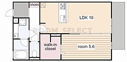 レクシオン横井 1LDKの間取図画像