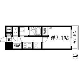 サンマール 1Kの間取図画像