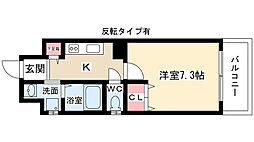 アールズタワー宝が丘 1Kの間取図画像