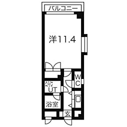 ヴェルシェーヌ桜橋 1Kの間取図画像