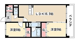 ベルフィオーレ 2LDKの間取図画像