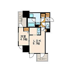 プレミアムコート葵 1LDKの間取図画像