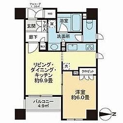 アップルパレス丸の内 1LDKの間取図画像