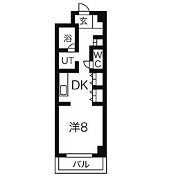 メゾンラフィネ2 1DKの間取図画像