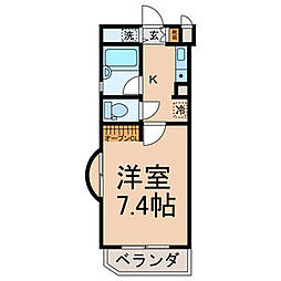 メゾン・ヴェルメイユ 1Kの間取図画像