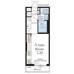 リブリ・浄心A 1Kの間取図画像