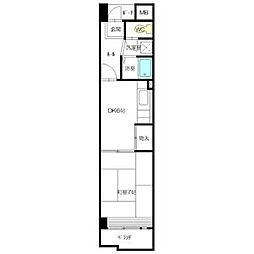 アーバンドエル杁中 1DKの間取図画像