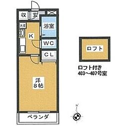 プライム・ステージK 1Kの間取図画像
