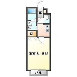 さくらハイツ 1Kの間取図画像