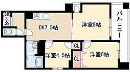 おがわビル 3DKの間取図画像