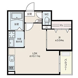 Jackinaei4 1LDKの間取図画像