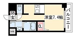 プレサンスナゴヤ桜通ビッグビート ワンルームの間取図画像