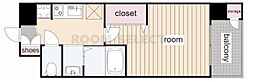 エステムコート名古屋鶴舞シエル 1Kの間取図画像