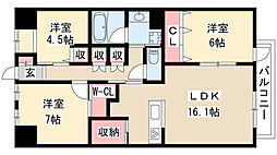 グレイスレジデンス八事 3LDKの間取図画像