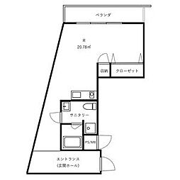 山門九六六 ワンルームの間取図画像