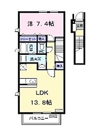 ロイヤル川前2 1LDKの間取図画像