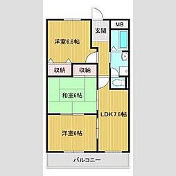 パークヒルズ・ハル 3DKの間取図画像