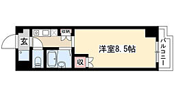 アムール虹ケ丘 1Kの間取図画像