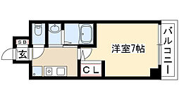 アセーラ新栄 1Kの間取図画像