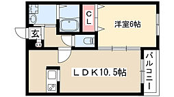 ジュネス大森 1LDKの間取図画像