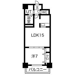 ペガサス34 1LDKの間取図画像