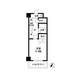 メゾンキムラ2 1Kの間取図画像