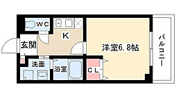 ウィステリア名東 1Kの間取図画像