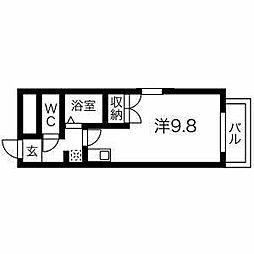 エステイタスAS-17 ワンルームの間取図画像