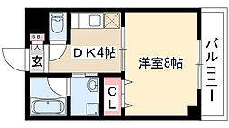 グランディール・163 1DKの間取図画像