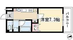 アップルコート一社 1Kの間取図画像