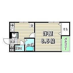 アビニヨン千種 1Kの間取図画像
