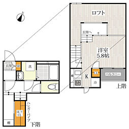 CB和白オーシャンヒルズ 1Kの間取図画像