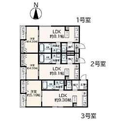 fika千早 1LDKの間取図画像