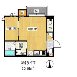 REGALESTIJIRI 1LDKの間取図画像