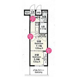 オリエントビルNo.82エンプレス 2Kの間取図画像