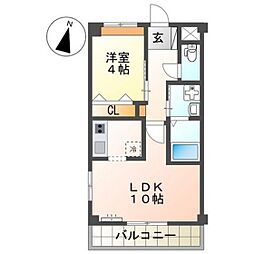 ソレイユ松香台 1LDKの間取図画像