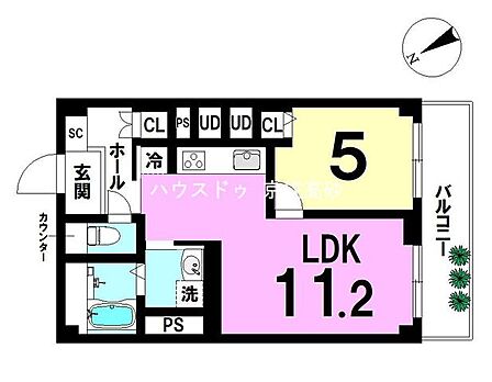 1LDK 間取り