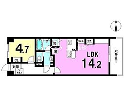 お花茶屋ローヤルコーポ 1LDKの間取図画像