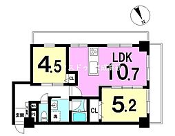 サンシティ新小岩 2LDKの間取図画像