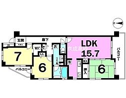 ゼファー北小岩クリアス 3LDKの間取図画像