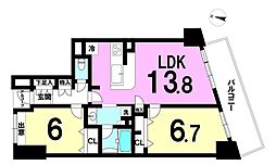 ベルヴィータ小岩 2LDKの間取図画像