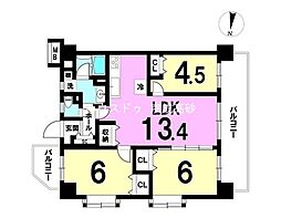コスモ西亀有 3LDKの間取図画像