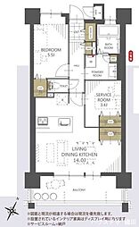 レクシア長嶺南ブライディア 1SLDKの間取図画像