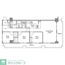レジデンス多摩川西六郷 3階3LDKの間取り