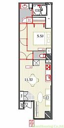 都営三田線 目黒駅 徒歩5分の賃貸マンション 1階1LDKの間取り